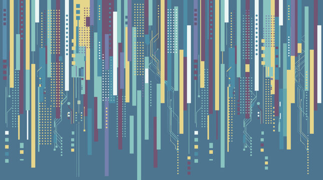 Vibrant digital abstract background with colorful lines.