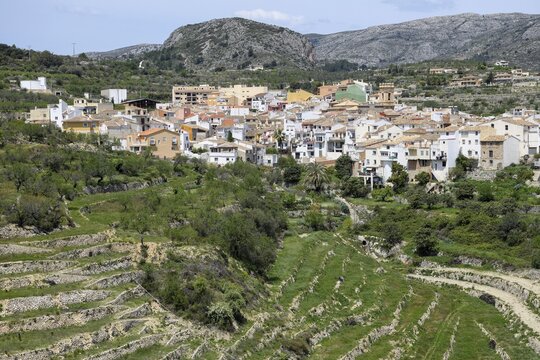 View of the village of T&aacute;rbena, Costa Blanca, Province of Alicante, Valencian Community, Spain