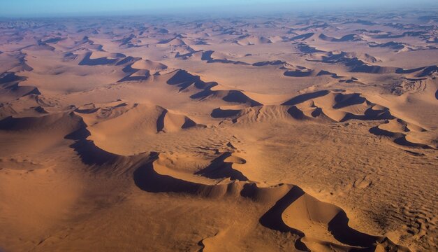 Aerial view, sanddunes in the Namib desert, Namibia