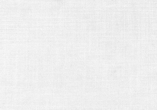 White fabric texture background with detailed fine woven canvas fiber pattern for clean minimalist wallpaper and product mockup