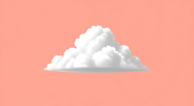 White fluffy cloud on pink background.