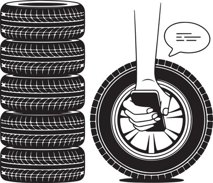 Tire recycling and collection with phone alert