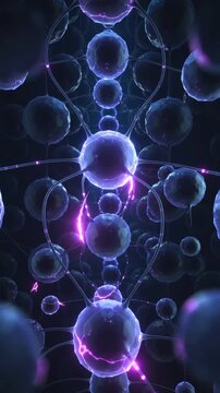 Bioinformatics cellular scanning array medical network 3D render loop