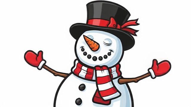 Festive Snowman Animation - A Winter Holiday Celebration.
