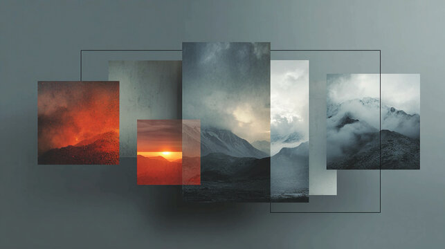 Thought experimentation - Abstract testing forms, conceptual mental simulation, visual energy dynamics, layered composition, minimalistic representation, expressive symbolic cognitive trial.