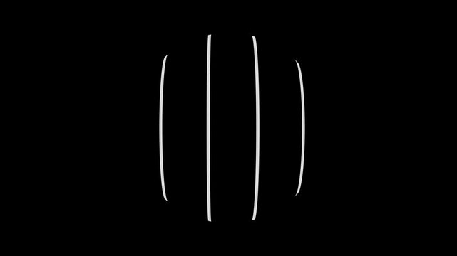 Minimal White Curved Strokes Floating on Deep Black Background
