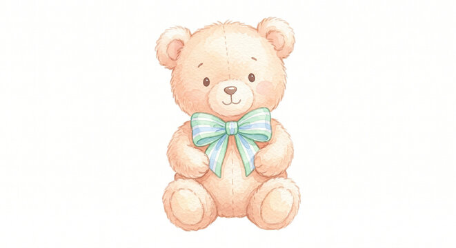 テディベア・くまのぬいぐるみ 水彩イラスト素材