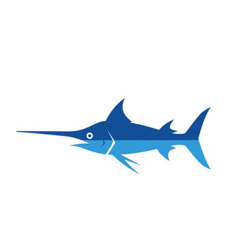 Blue marlin silhouette with reflection marine life sport fishing silhouette maritime wildlife billfish