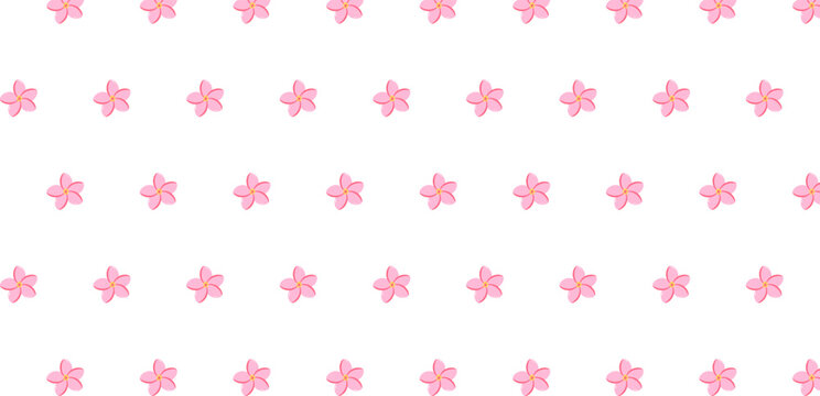 Seamless Minimal Floral Pattern with Small Pink Flowers, Cute Repeating Botanical Background