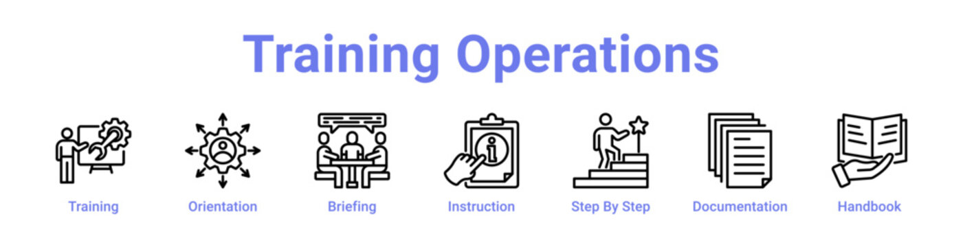 Training Operations Web Icon Banner and Collection