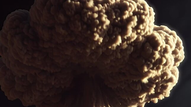 Massive Dust Cloud Formation After Blast in Barren Landscape
