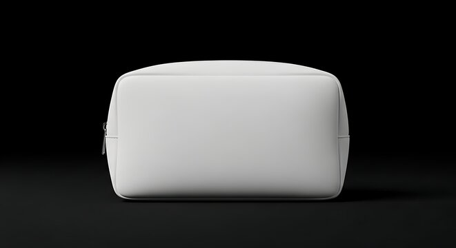 Blank white toiletry pouch mockup for travel accessories and cosmetics branding showcasing clean design for product display