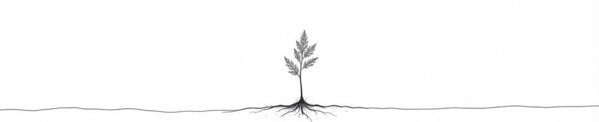 Obraz premium Continuous line drawing of a growing carrot plant; minimalist black line art on white , design, continuous line