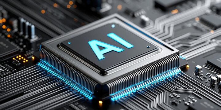 Artificial intelligence chip design concept illustration