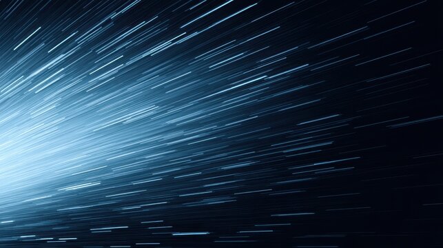 Dynamic blue streaks emanating from a central point, creating a sense of motion and speed.