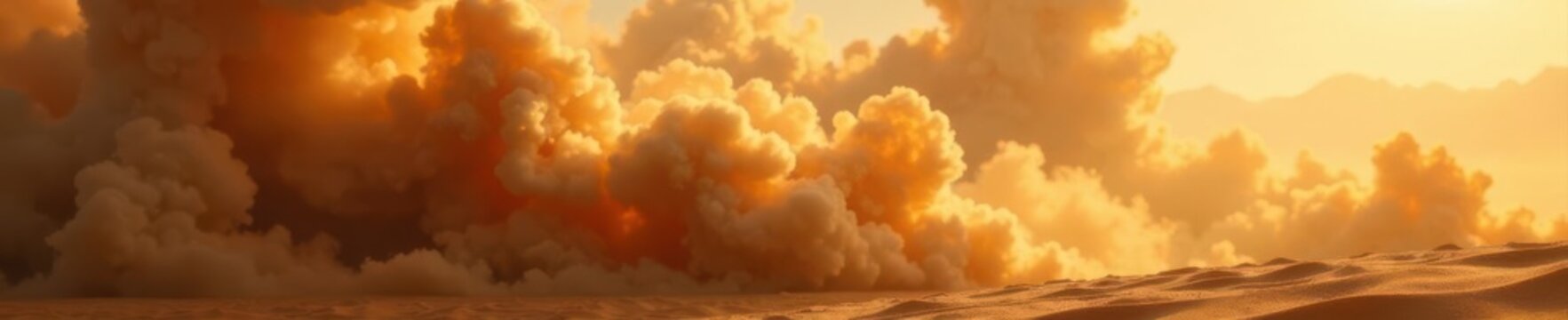 Swirling brown dust cloud, harsh sunlight filters through , environmental, opacity