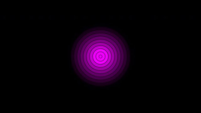 Cinematic 2D motion graphics animation of a powerful magenta energy shockwave blast, a dynamic electric force pulse glowing brightly on a solid black background.