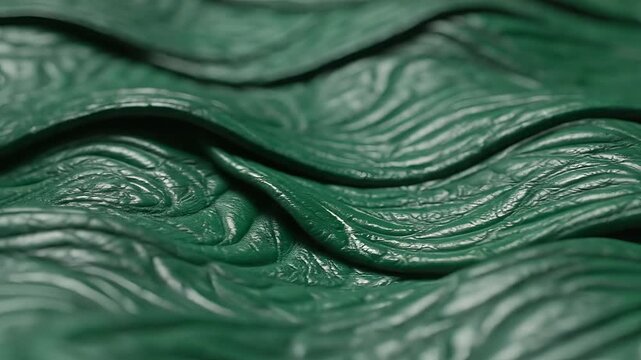 Abstract Green Swirls Texture Background Flowing Organic Waves.