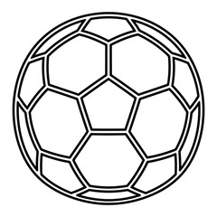 Fototapeta premium Soccer ball icon, outline, white background, vector Illustration