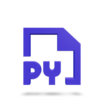3d icon of py file document symbol, graphic design, isolated white background, digital illustration