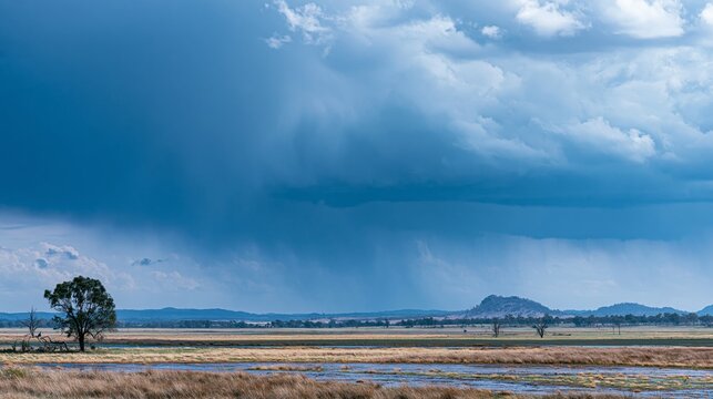 Clear Moment Between Storm Cells Over Open Landscape