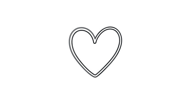Minimalist thick black heart outline icon.
