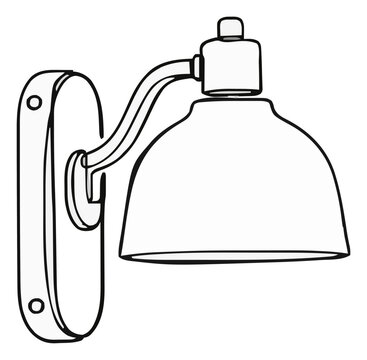 Brass wall sconce lamp line art icon. Generative AI