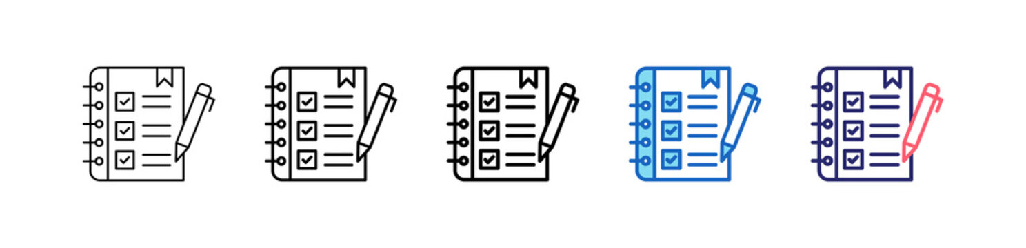 To Do List Icon In 5 Different Styles Set Collection.   
