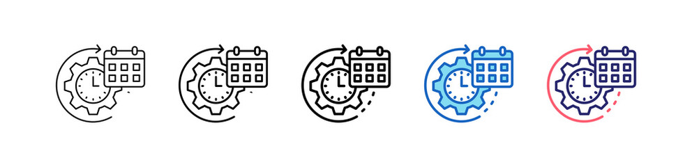 Naklejka premium Daily Routine Icon In 5 Different Styles Set Collection. 