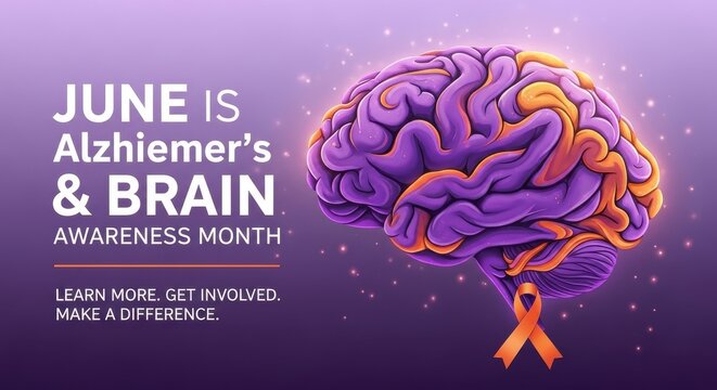 Alzheimer's and brain awareness month poster june