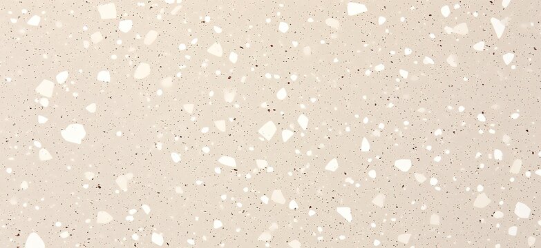 Close Up Overhead Light Beige Terrazzo Tile Speckled Smooth Uniform Texture