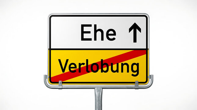 Road sign with German words