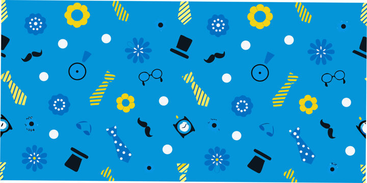 Floral and accessory pattern on blue background vector illustration