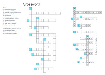 Crossword with answers about dinosaurs on transparent background © Alex