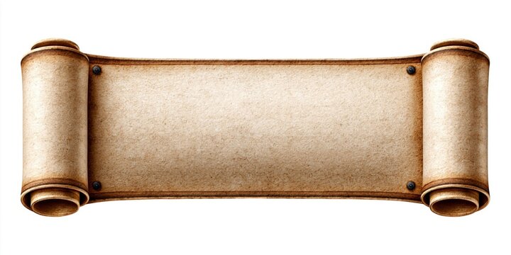 Antique parchment scroll isolated against a dark backdrop