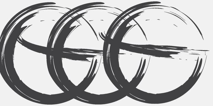 Creative vector illustration of hand drawning circle line sketch set isolated on a white background.  Circle Brush Stroke. Grunge circles brush set. Black grunge circle frames.