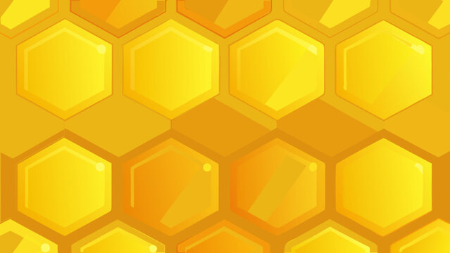 Golden honeycomb texture seamless pattern with light reflection effect honeycomb background geometric reflection structure abstract repeating backdrop wallpaper symmetrical hexagonal