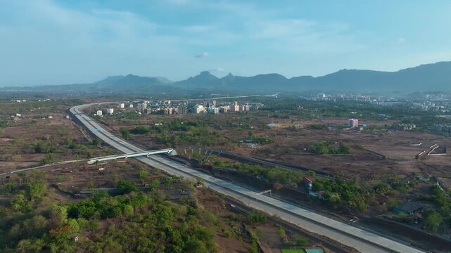 Delhi Mumbai Expressway Network Highway Drone Photography India
Modern Highway Aerial View of Virar JNPT Spur Corridor