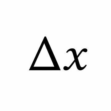 Delta X Symbol | mathematical notation educational concept