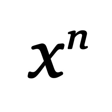 Exponent Symbol x n | algebra mathematical notation educational concept
