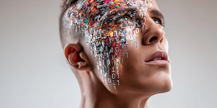 Digital identity concept exploring the intersection of humanity
