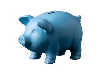 Pink piggy bank isolated on white background representing savings, finance, money and investment concept © zus