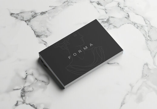 Elegant Business Card Mockup On Marble PSD