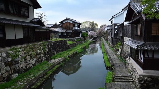 桜咲く春の八幡堀 （滋賀県近江八幡市, 2026年4月）