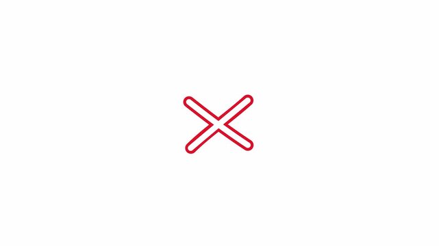 Red Cross Reject Animation for Error Message and Failed Approval Interface Design