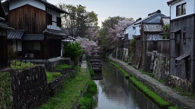 桜咲く春の八幡堀 （滋賀県近江八幡市, 2026年4月）