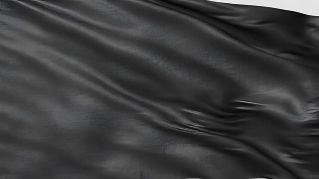 Abstract Black Fabric Waves Flowing Motion Background.