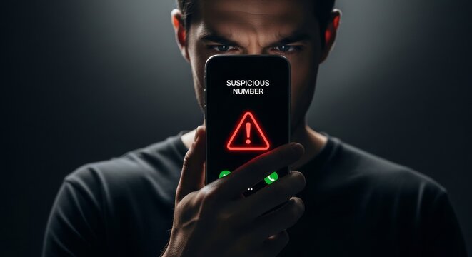 Person holding smartphone displaying error warning with superscript number alert