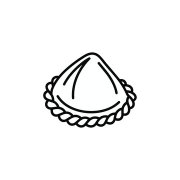 Single Cappelletti Pasta Noodle Line Art Vector Icon
