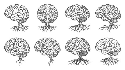Brain Tree Illustrations: Growth, Knowledge, and Life Cycle © Labib